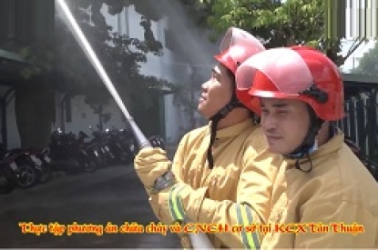 Thực tập phương án chữa cháy và cứu nạn cứu hộ cơ sở tại KCX Tân Thuận
